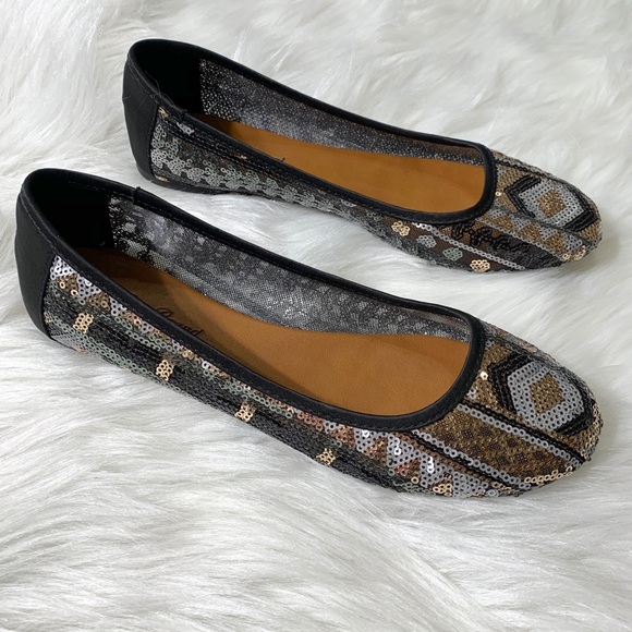 SOLD-Lucky Brand Sequin Ballet Flats - Picture 3 of 8